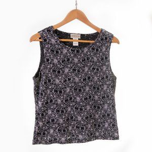 ✨✨3/$25 Laura Petite Black/Silver Dress Shell